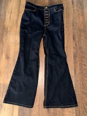 Ellery Dark Wash High Rise Cropped Flare Jeans 28